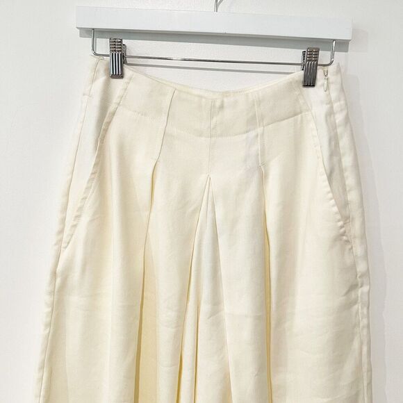 NEW Billy Reid Riding Culotte High Rise Pleated Linen Shorts Tinted White 2 - Picture 13 of 15